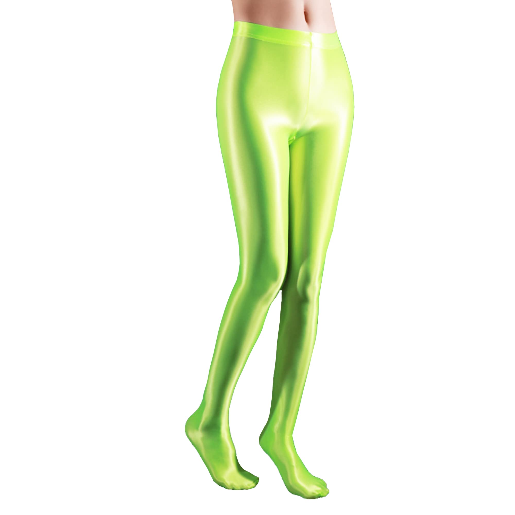 cloudmall Women Sexy Semi Opaque Pantyhose Running Tights Yoga Leggings Oil Shiny Stocking