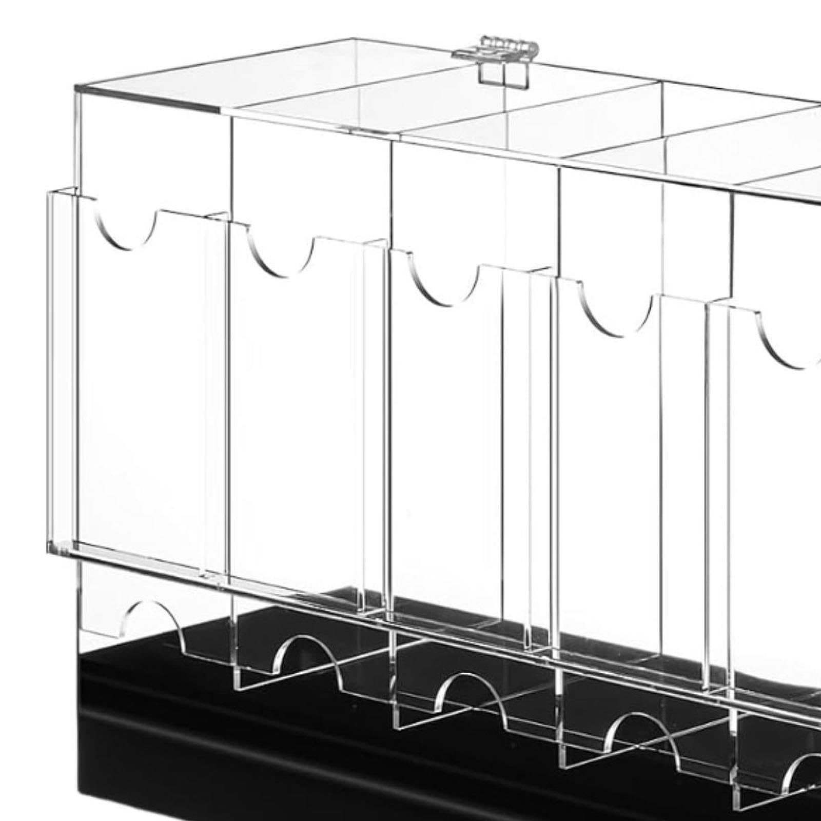 Distributeur de Boosters 6 Compartiments Vitrine Acrylique Organisateur de Cartes Présentoir de Paquets Boîte de Rangement Transparence Élégante, Noir