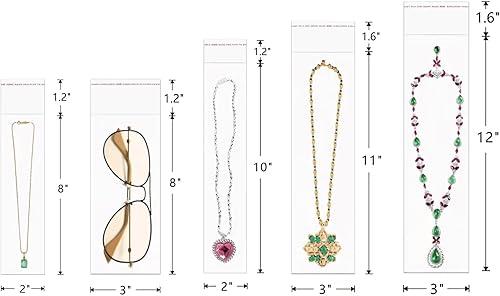 Miniatura 3 de Doutop 100 bolsas de celofán transparentes autoadhesivas de 3 x 11 pulgadas de largo, bolsas de polietileno resellables de 1 mil para utensilios,