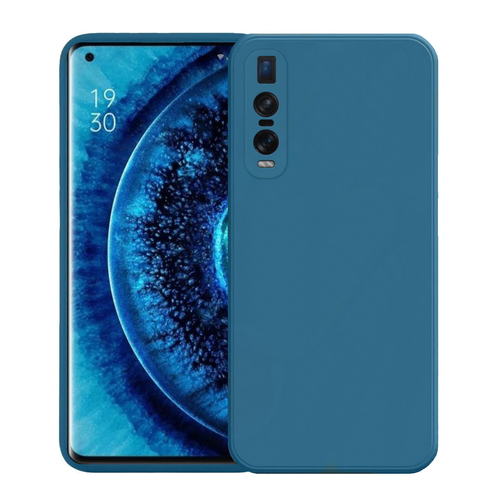 Slim Fit Phone Case Cover for Oppo Find X2 Pro,Silicone Cover with Camera Protection,Flexible Soft Interior (Blue，for Oppo Find X2 Pro)