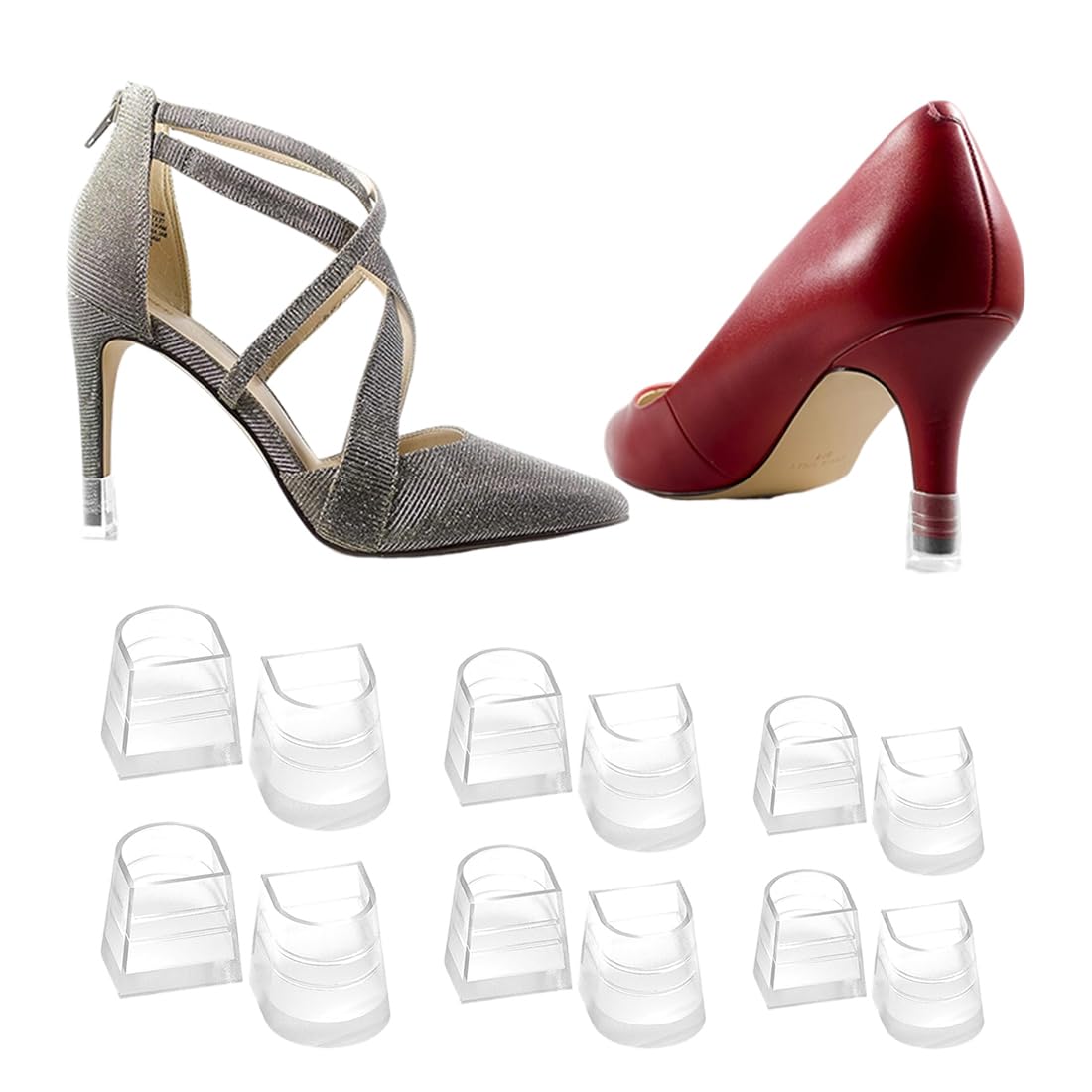 QEDBOJE 6 pares Protector de Tacón High Heels, Cubretacones Bodas, Boda Cesped, Para el Césped, Cubre Zapatos, Protectores Tacones, Zapatos Tacon Mujer, Mujer (3 tamaños)