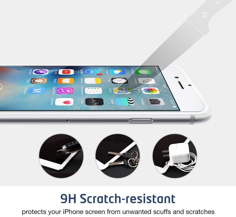 iPhone 6 Screen Protector, ESR [Tempered Glass ] Screen Protector [Scratch-Resistant 9H] [Bubble Free Easy Installation] [Anti Fingerprint] [HD Clear] [Ultra Slim] for 4.7 inches iPhone 6