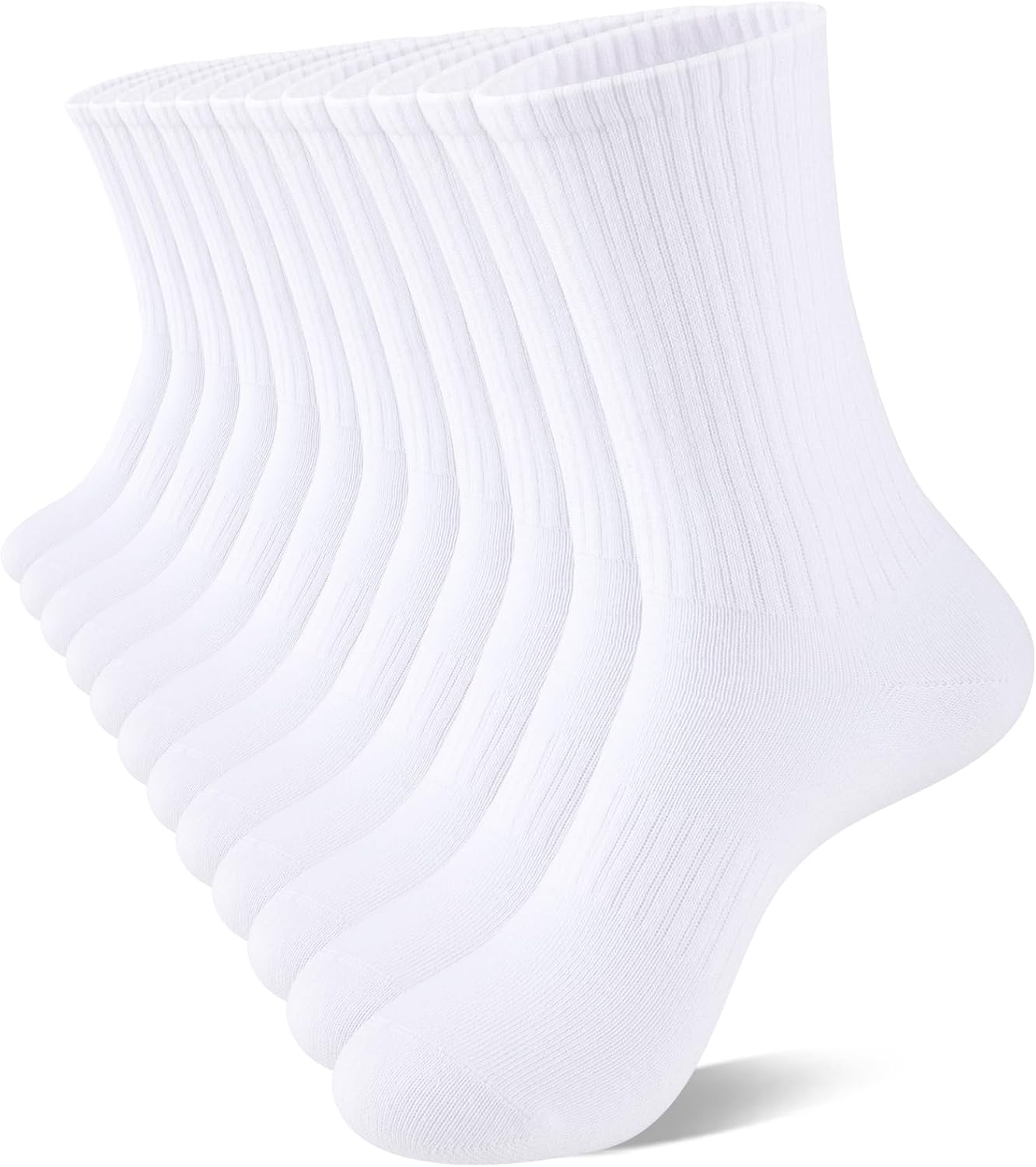 COOVAN Womens Crew Socks Casual Athletic Gym LightWeight Thin Cotton Socks 6 Pairs - Image 8