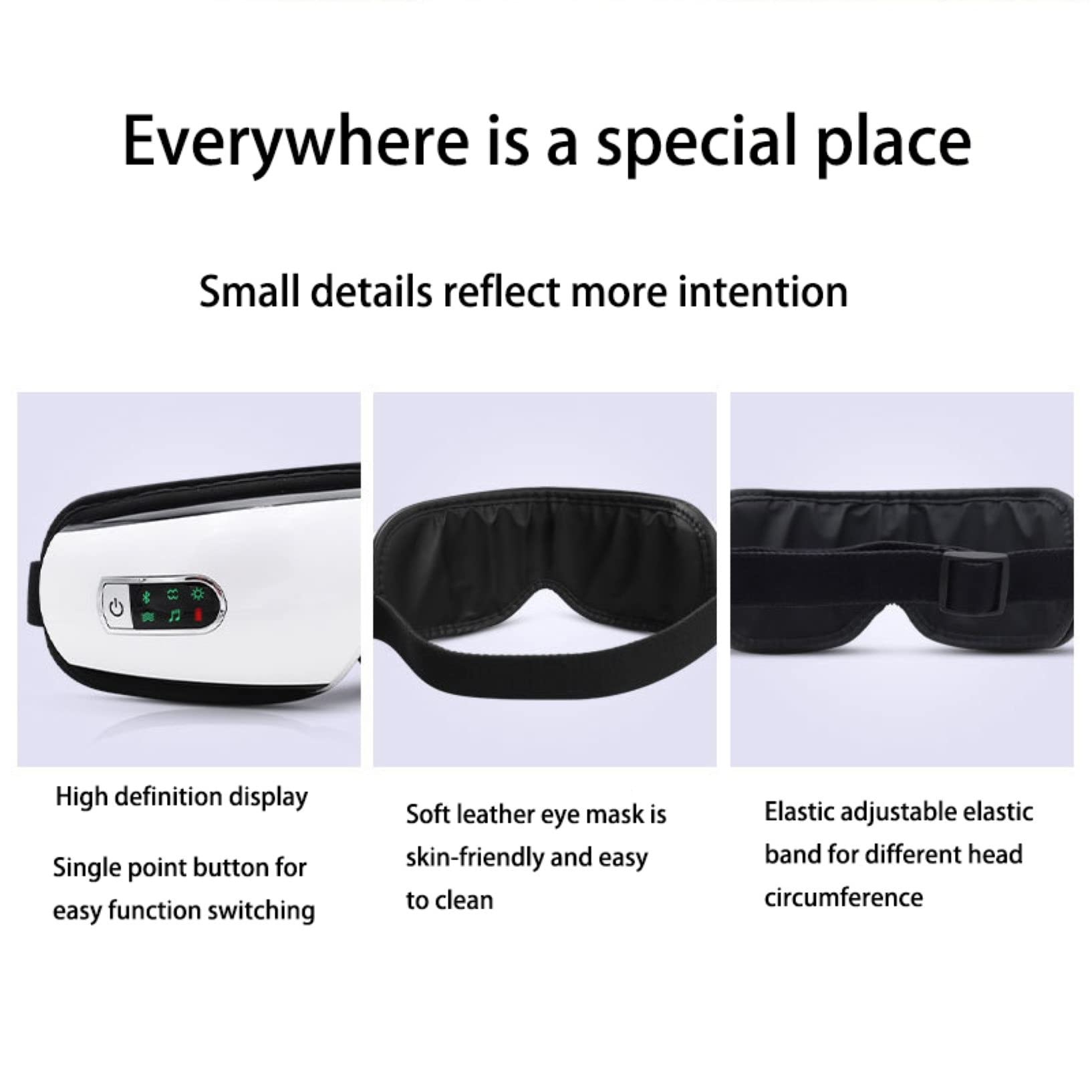 Masajeador De Ojos con Calor, Compresión, Vibración, Mascarilla Recargable para Aliviar La Tensión Ocular Ojeras Bolsas Ojo Seco