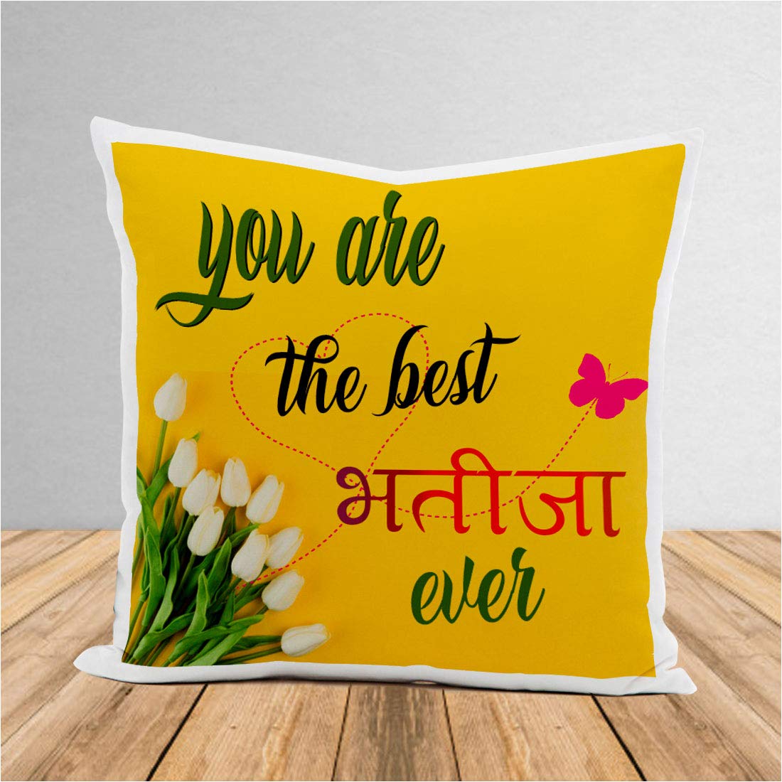 You are Best Bhatija Theme Cushion Cover 12x12 Inch with Filler -Gift for Bhatija Birthday (KA641)-image-31