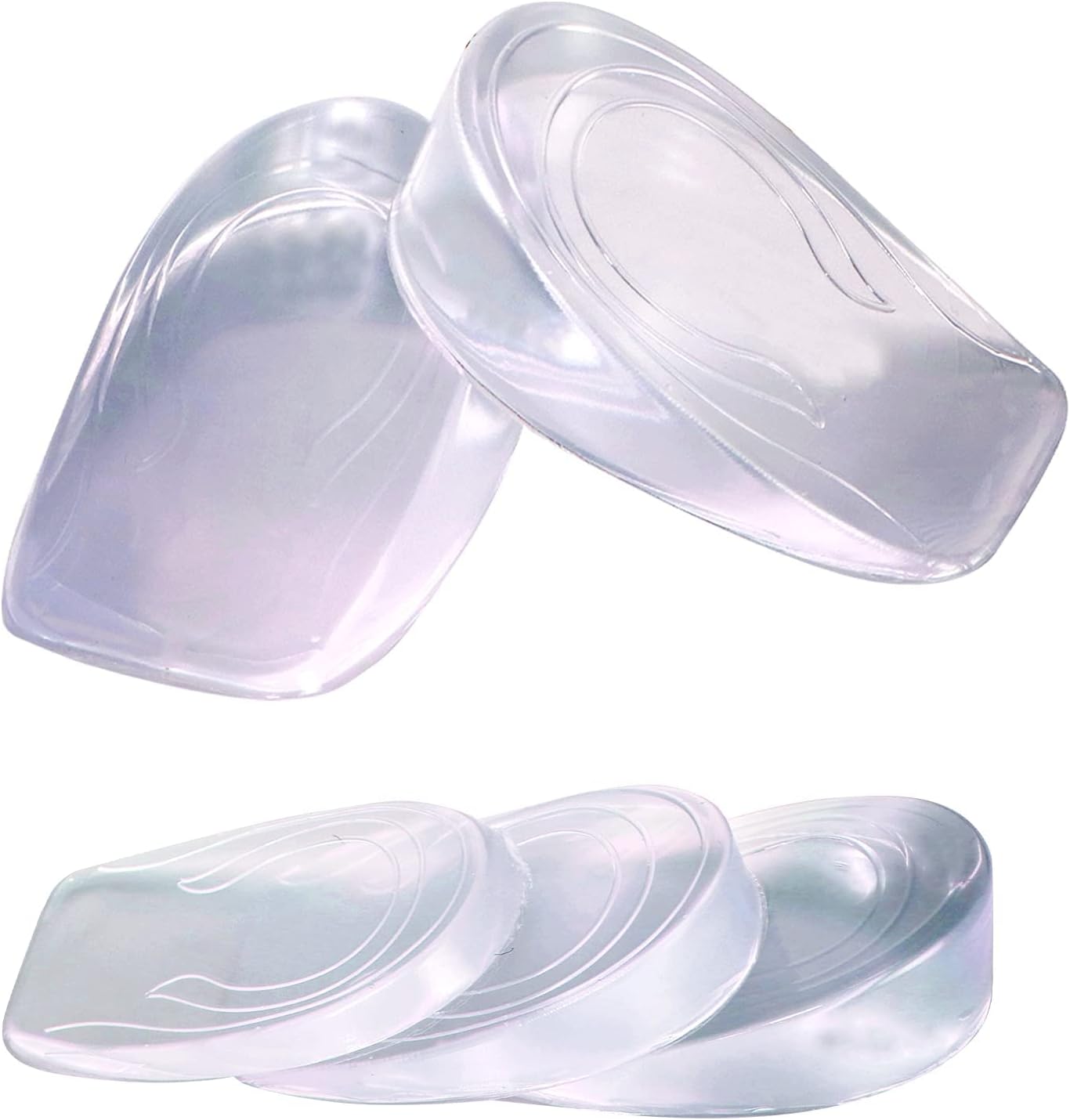 KASTWAVE Men's & Women's Gel Invisible Shoe Lifts Inserts (White, Height: 3cm)