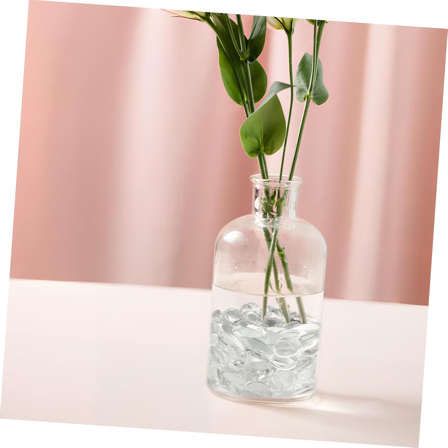 Clear Flat Marble Beads for Vase Fillers Versatile Glass Pebbles for Aquarium Decoration Transparent Stones for Crafts and Centerpieces