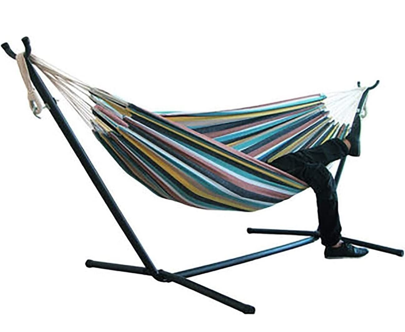 Hamak Ultralekki, Hammock Hamak Kempingowy Ze Stojakiem Do Domu Wewnątrz I Na Zewnątrz Przenośna Odpinana Składana Huśtawka Idealna Podróży Plażę na Kemping, na Zewnątrz(4)