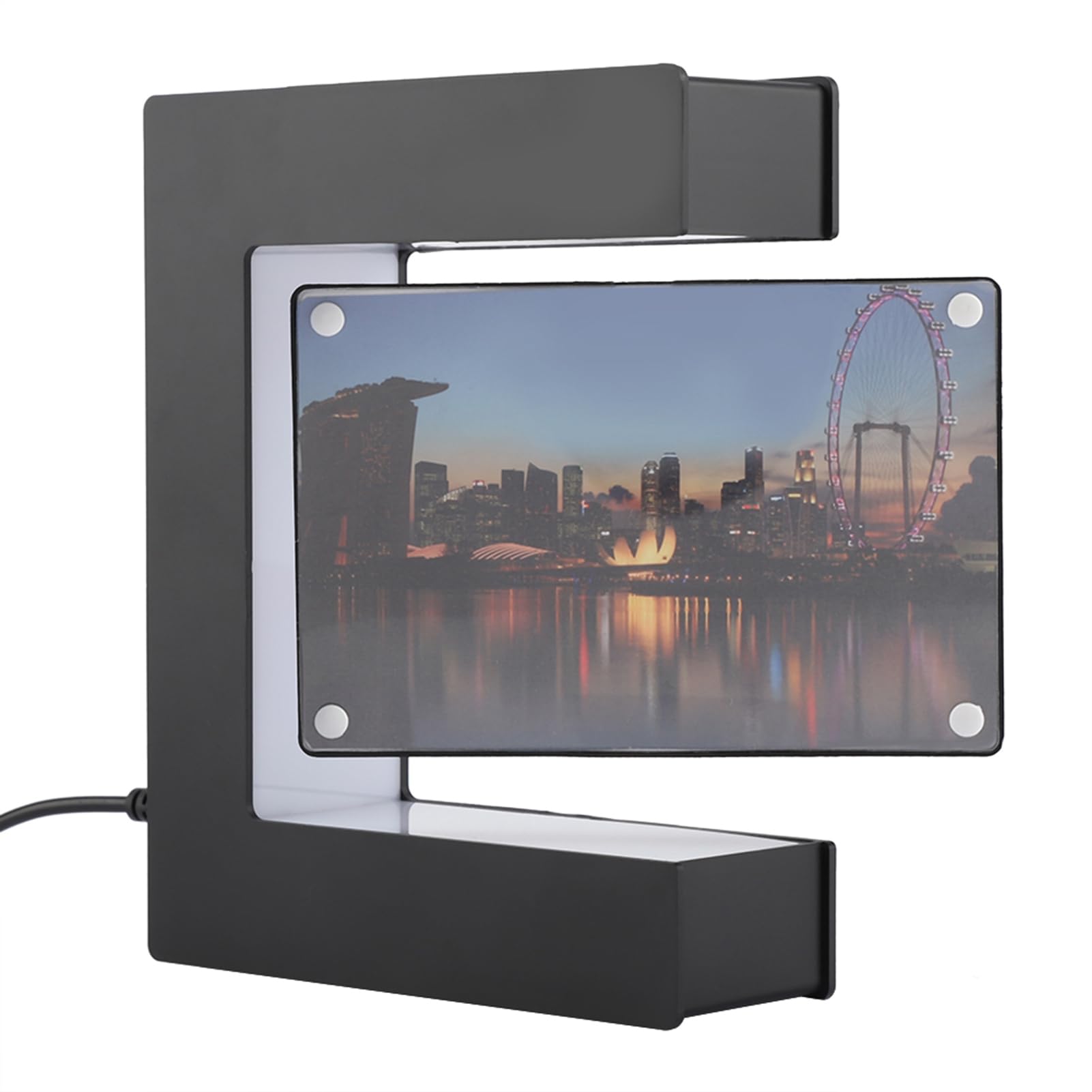 Cadre photo en lévitation magnétique avec LED pour salon et mariage