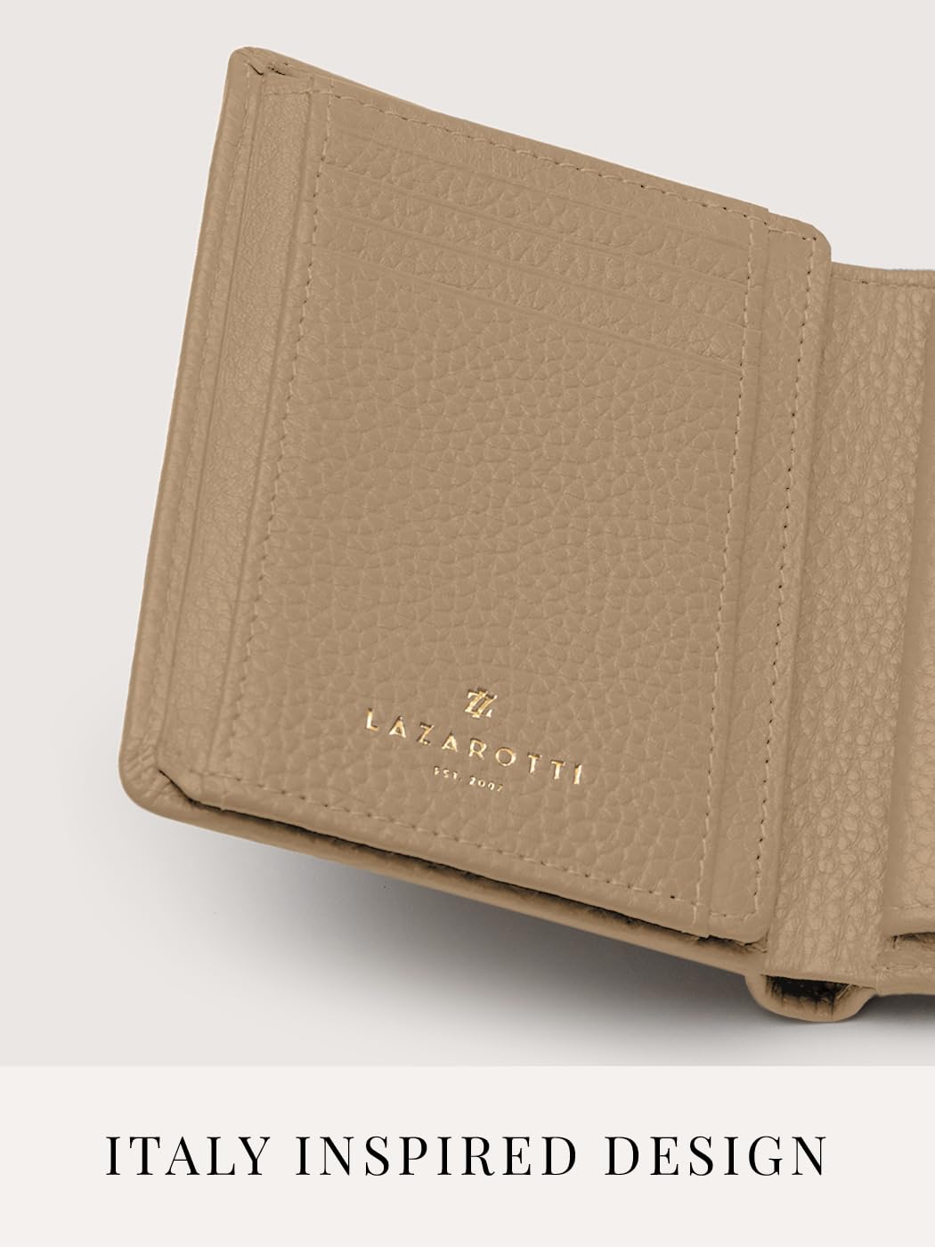 Lazarotti Bologna mittelgroße Leder Geldbörse Damen | mit Druckknopf, 8 Kartenfächer, Münzfach, RFID-Schutz | 12 x 10 x 3 cm (2 Breiten einstellbar)