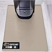 GORILLA GRIP Silicone Coffee Mat, 15x23, Espresso Machine Bar Accessories, Keep Kitchen Counters Clean, Stays in Place, Waterproof and Heat Resistant Dish Drying Mats, Home Decor Essentials, Almond