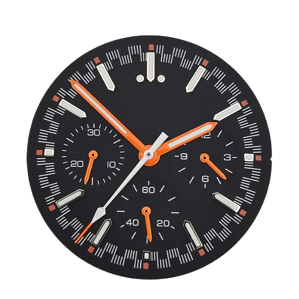 ZHGUIMING Quadrante VK63 Quadrante Panda VK63 Logo Personalizzato Cronografo Elettronico Multifunzione Quadrante Luminoso Lancette VK63 Adatto for Movimento VK63(Combination-2)
