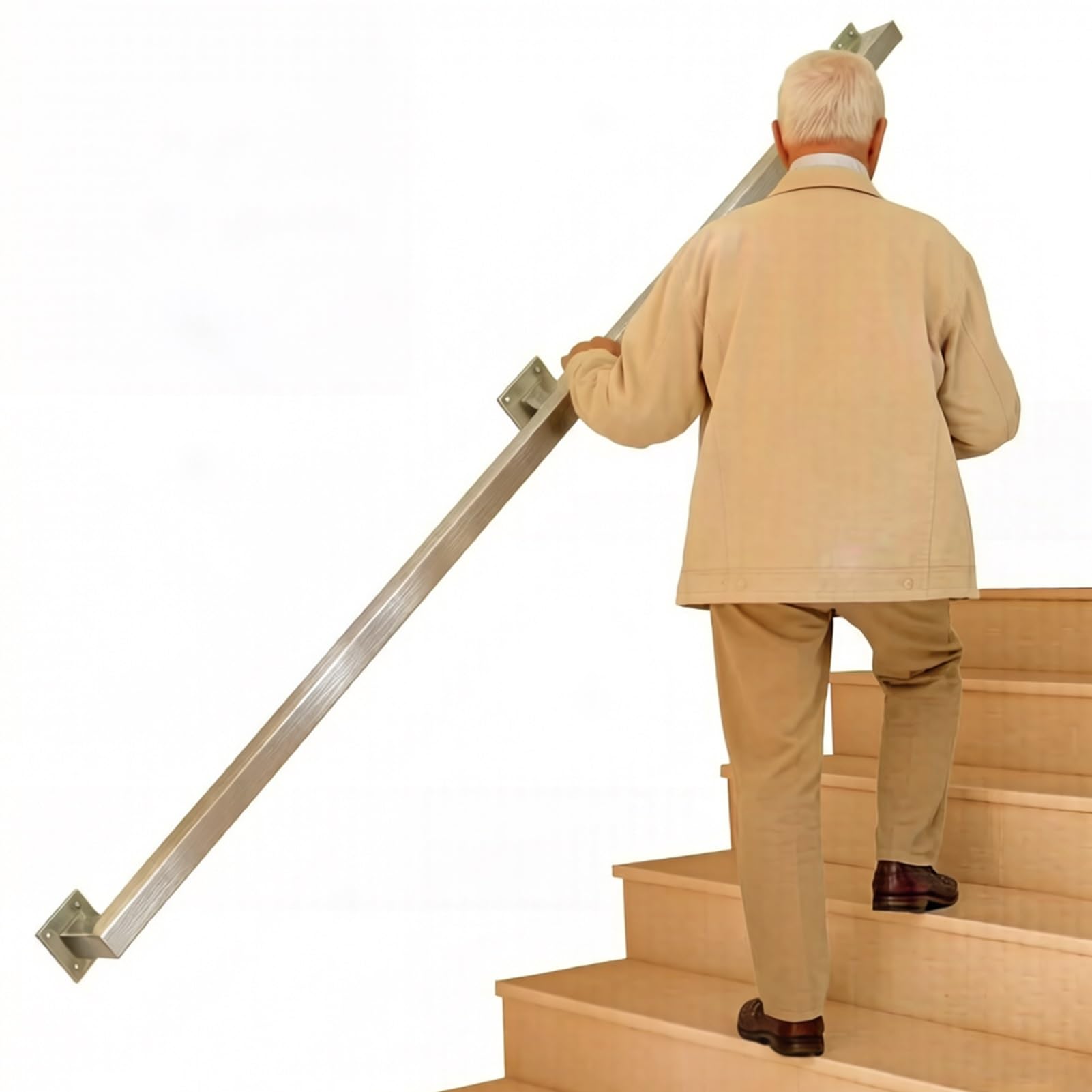 Liyadolaam Women's One Color Barrier-Free Staircase Banister Railings, 1Ft 3Ft 6Ft 9Ft 13Ft Non-Slip Guardrails Suitable For Stairs Safety Staircase Banister Handrail For Elderly And Disabled(14Ft/420Cm)