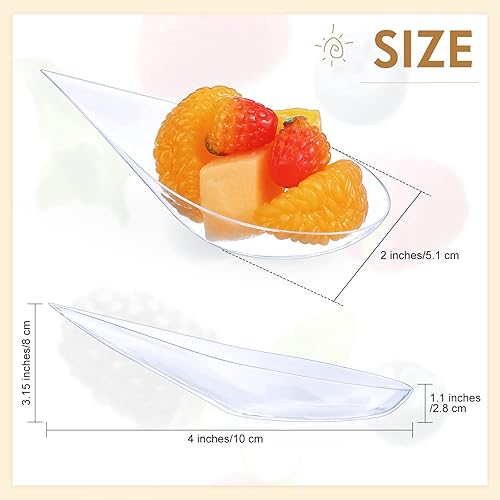 Miniatura 3 de 500 cucharas de aperitivo de 4 pulgadas mini platos de aperitivos suministros de catering de plástico cucharas de degustación de aperitivos cuchara