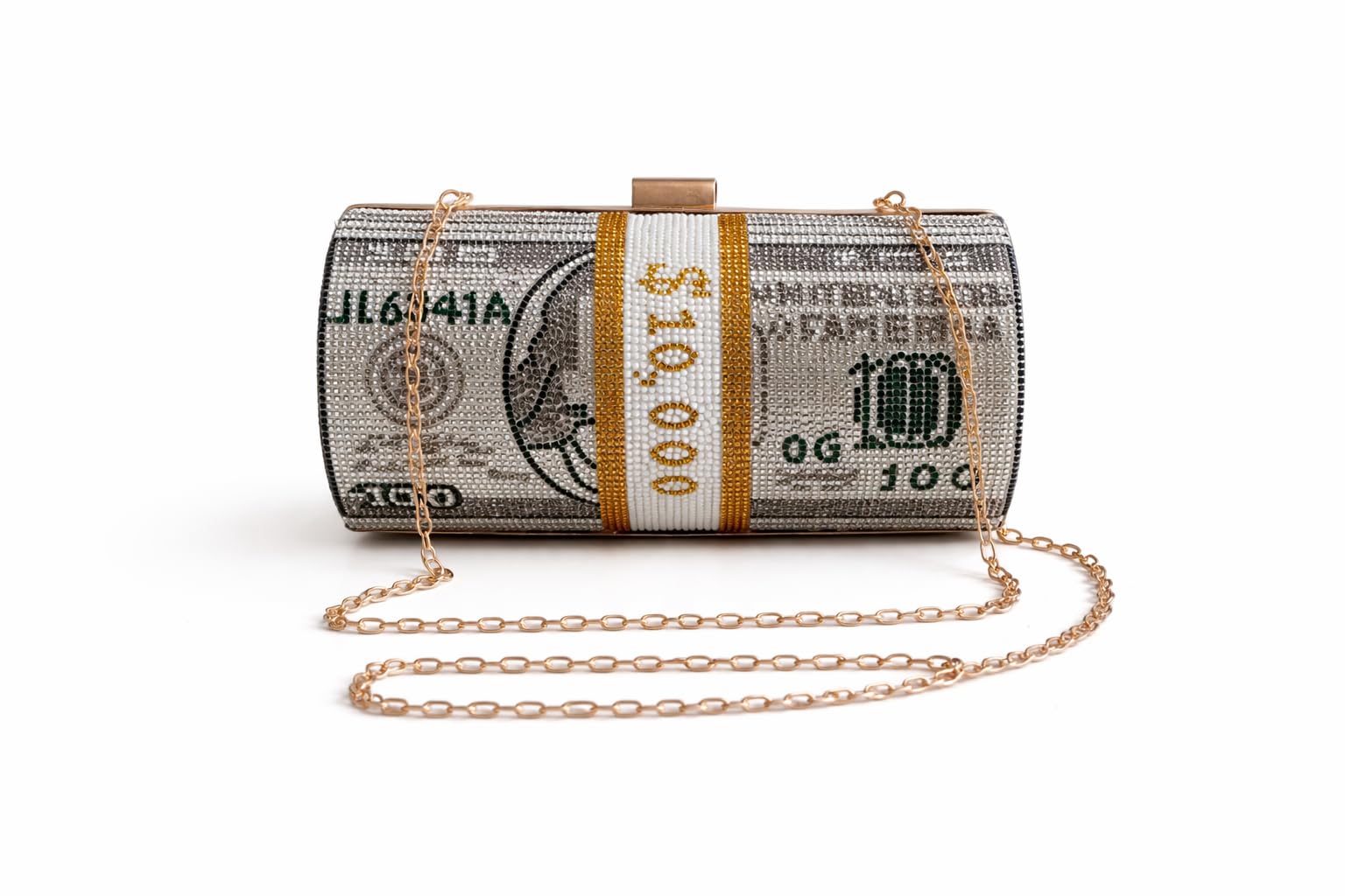 Women’s Designer Dollar Clutch Bag with Chain | Stylish Evening Sling Purse for Wedding, Festive & Special Occasions.-image-19