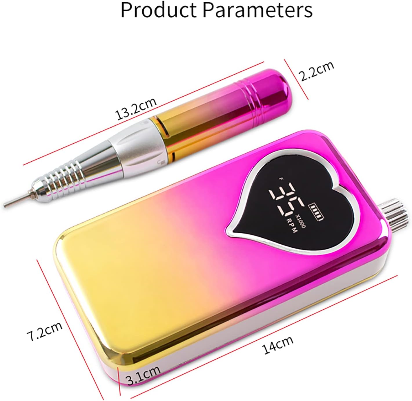 Rock88 電気ネイルドリルマシンポータブルデスクトップポリッシャーマニキュアペディキュア35000RPMグラデーションカラー充電