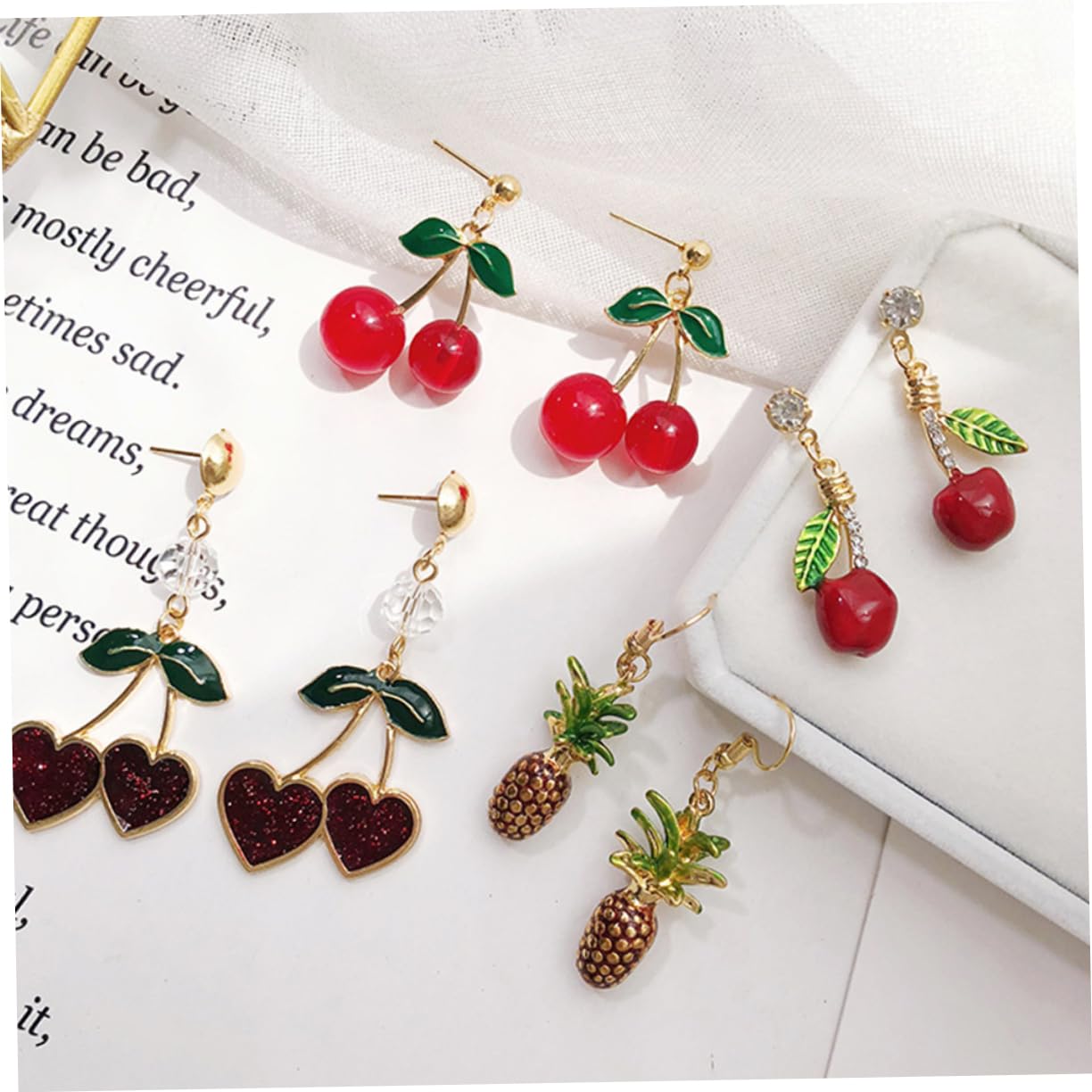 1 Paio di Orecchini di ciliegio minimalisti per Ragazze per Ragazze semplici e Comodi Accessori per Le Orecchie quotidiane