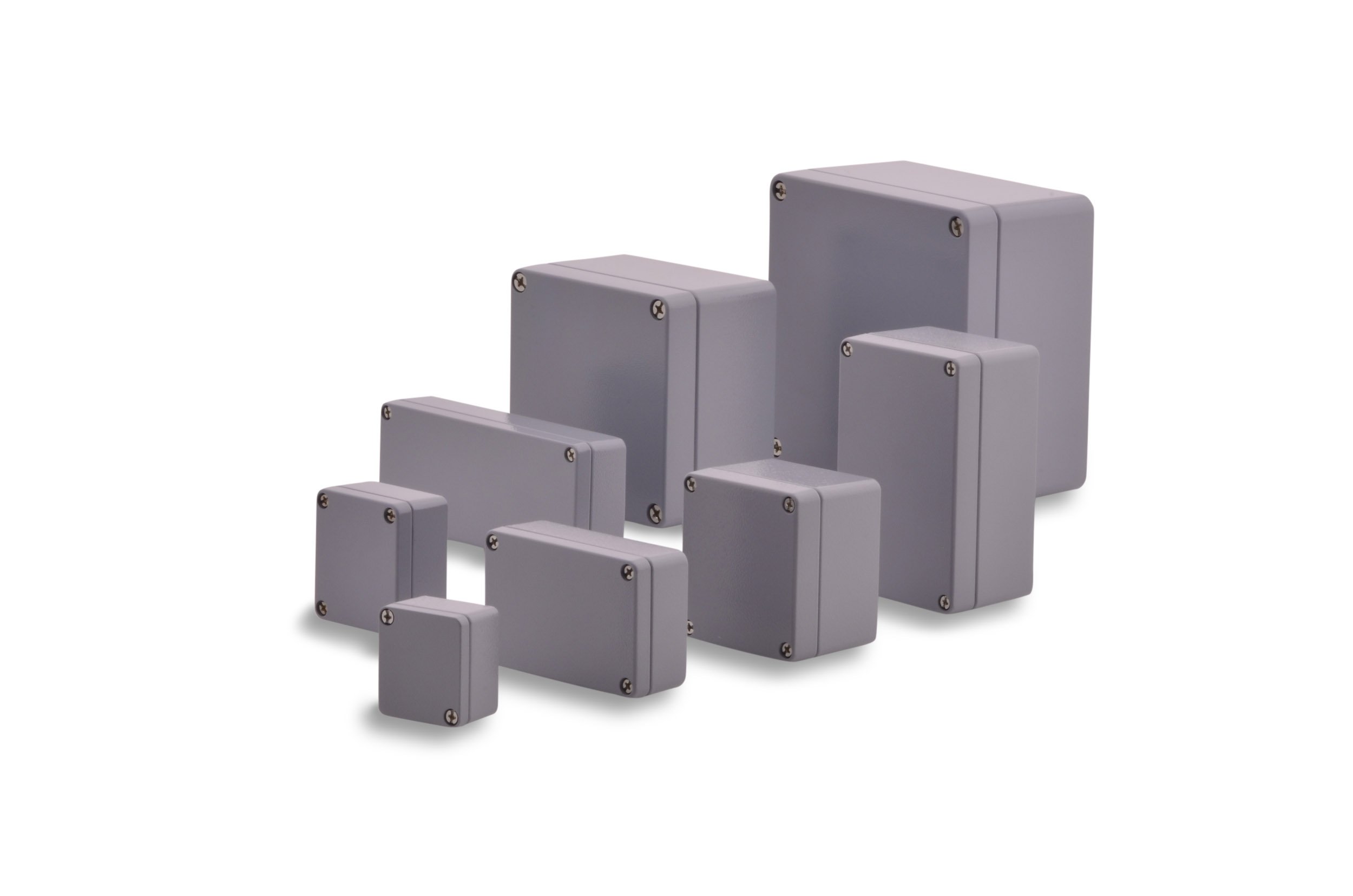 BOXEXPERT contenitori industriali in alluminio Alster serie Alster 75x80x57mm IP 66 grigio RAL7001 scatola di distribuzione da quadro elettrico