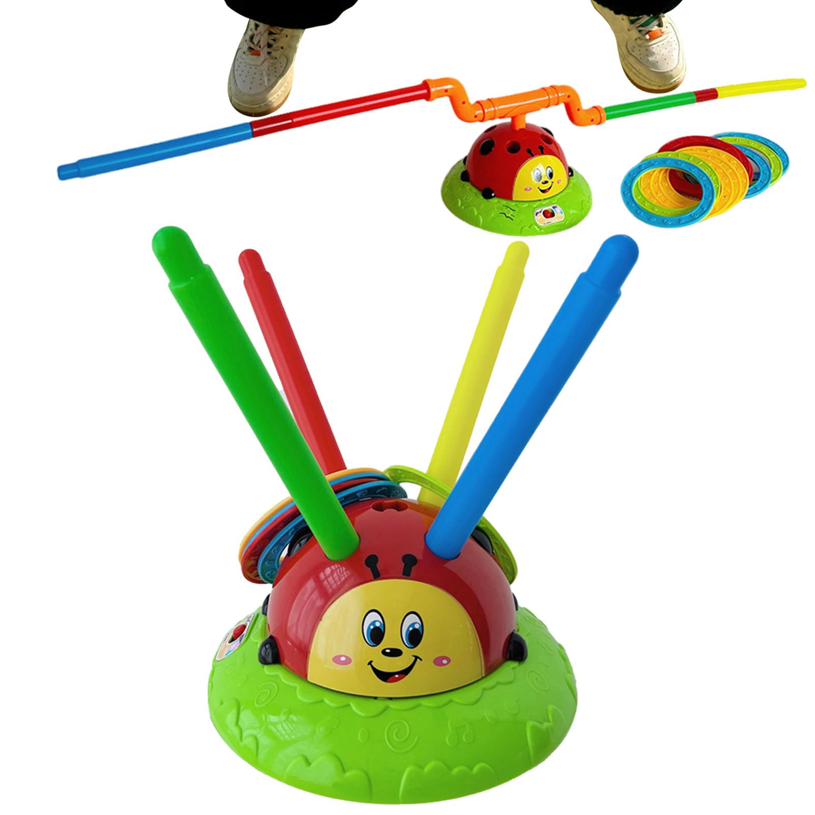 Jump N Toss musical 2 en 1, juegos al aire libre para niños pequeños