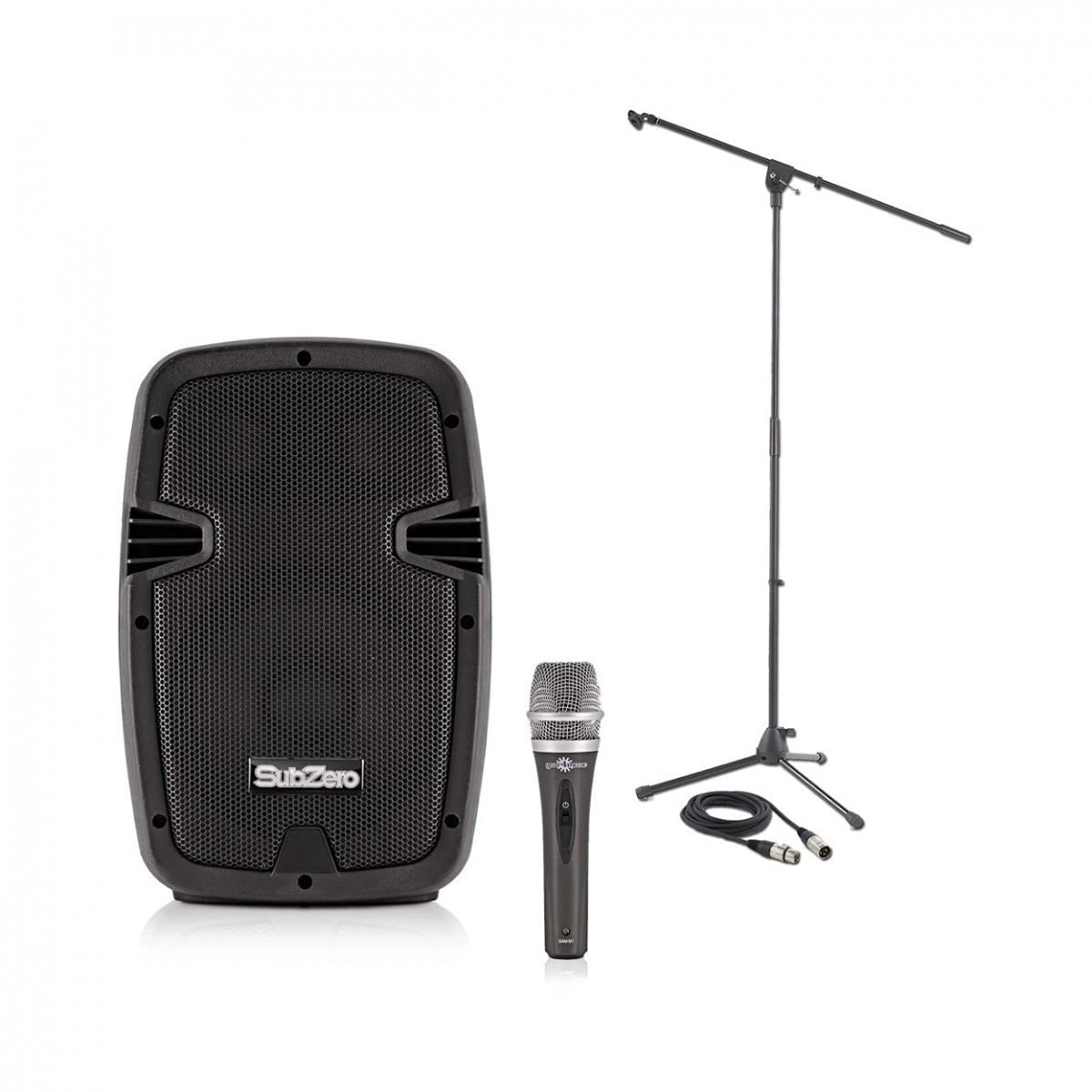 Sistema PA Completo Vocal - Altavoz Activo 8 Pulgadas con Micrófono, Soporte y Cable
