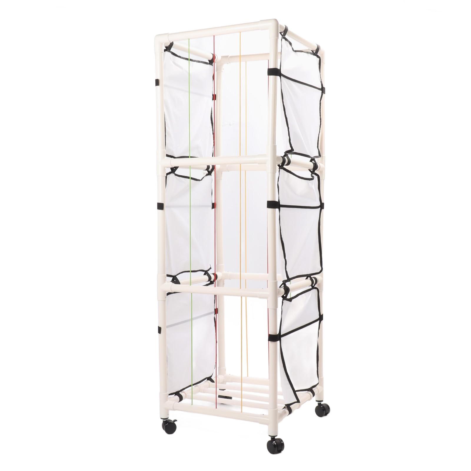 Portaoggetti per Zoo di Animali di Peluche, Organizer Multifunzionale per Peluche per Bambini con Ruote, PVC ABS, Bianco, 150 X 49 X 49 Cm, Rotazione a 360° per Sala Giochi