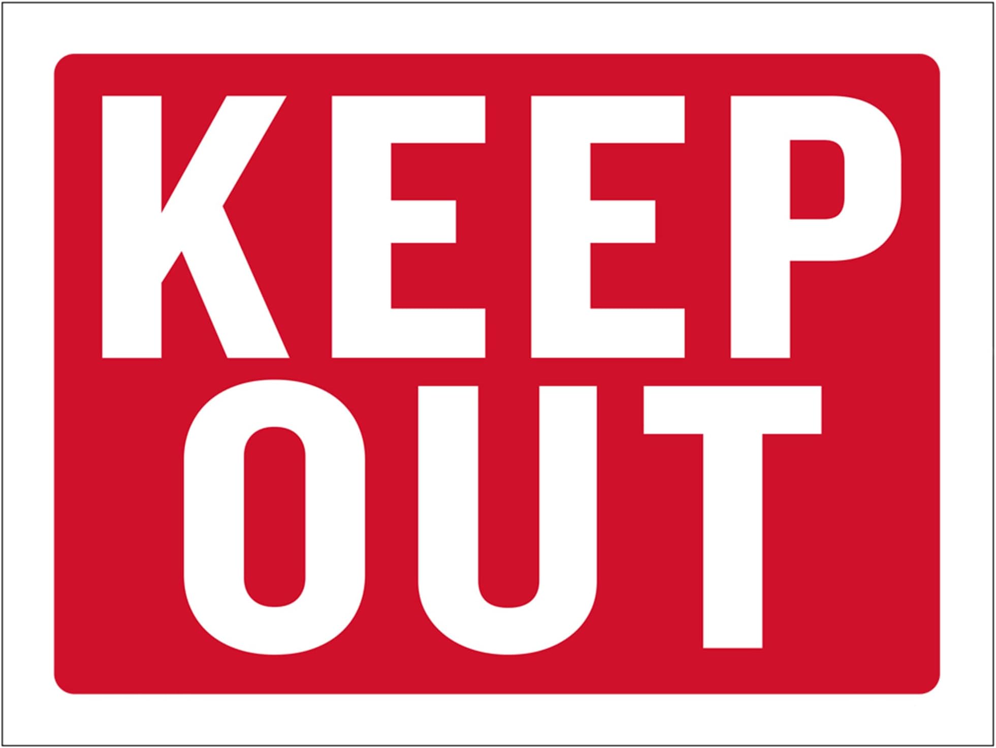 BAZIC Products Keep Out Sign 9"X12", Warning Stay Out Restricted Area Authorized, Plastic Signs for Home Store, Waterproof Indoor Signage, 1-Pack