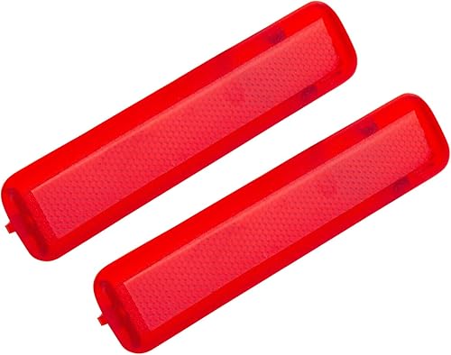 Miniatura 3 de Panel reflector rojo para puerta trasera izquierda del conductor y del lado derecho del pasajero (1 par). Compatible con Chevrolet GMC. Reemplaza la