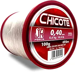 JR Pesca Linha Monofilamento Chicote 0,40mm 18.5LB 695m Transparente Alta Resistência Durável
