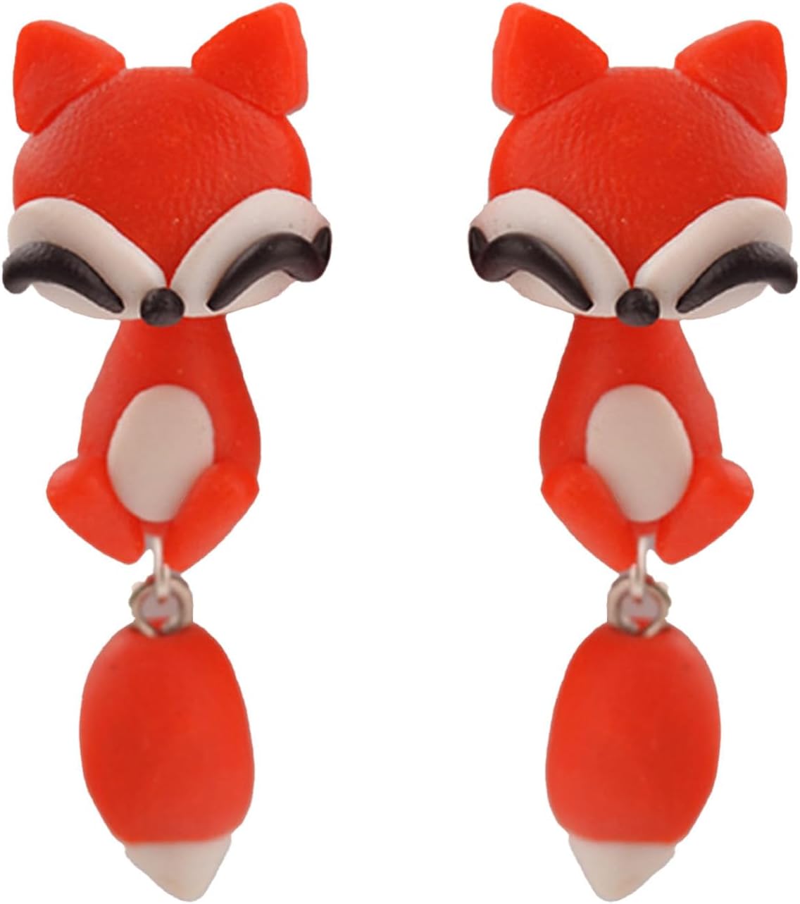 Handmade Polymer Clay 3D Fox Raccoon Stud Earrings for Women Cute Funny Animal Earrings Party Jewelry