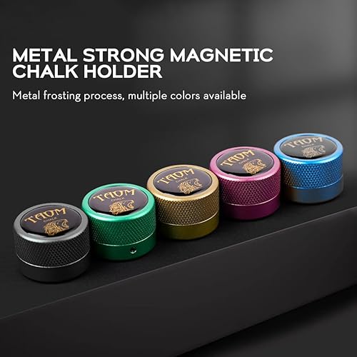 Miniatura 3 de YEUEK TAOM - Soporte para tiza de piscina, herramienta práctica redonda, accesorios de billar, mini estuche magnético para tizas, contenedor de caja