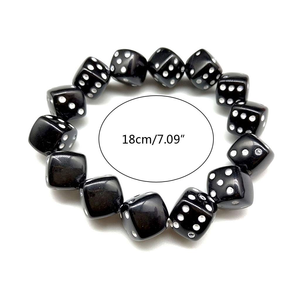 Gergxi Colorful Acrylic Dice Beads Stretch Bracelets Funny Game Lucky Dice Bracelets