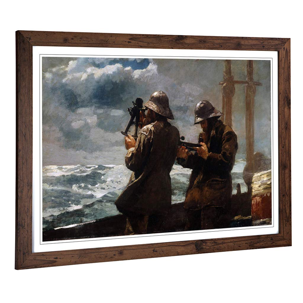 Big Box Art Framed Print of Winslow Homer Eight Bells Design | Wall Art Picture | Home Decor for Kitchen, Living, Dining Room, Bedroom, Hallway, Office, Walnut, A2 / 24.5x18 Inch / 62x45cm