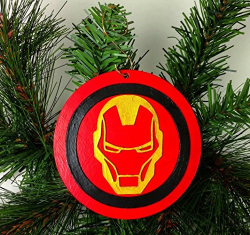 Iron Man Ornament | Avengers | Marvel | Comic Book Gifts | Tony Stark | Shield | Stan Lee | Rear View Mirror | Secret Santa | Gift Exchange