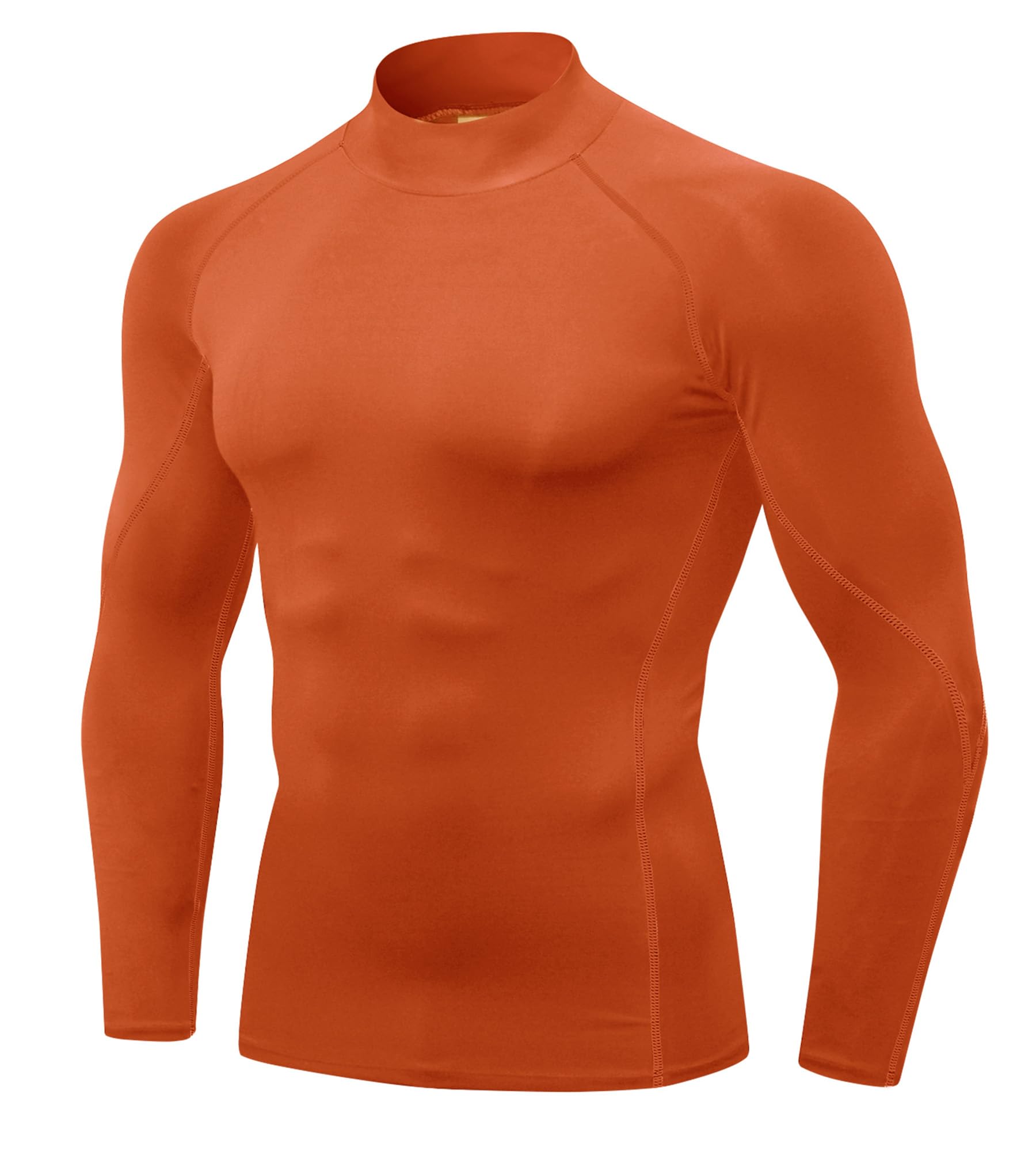Mens Mock Turtleneck Compression Long Sleeve Shirts Workout Base Layer Tops