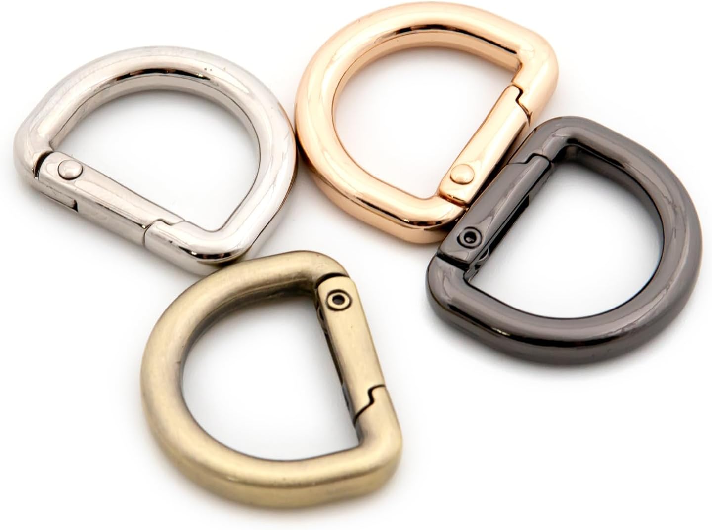 Loosco Metal D-Rings, 10 PCS Spring Opening Purse Making Clip Key Ring Holder - Image 3