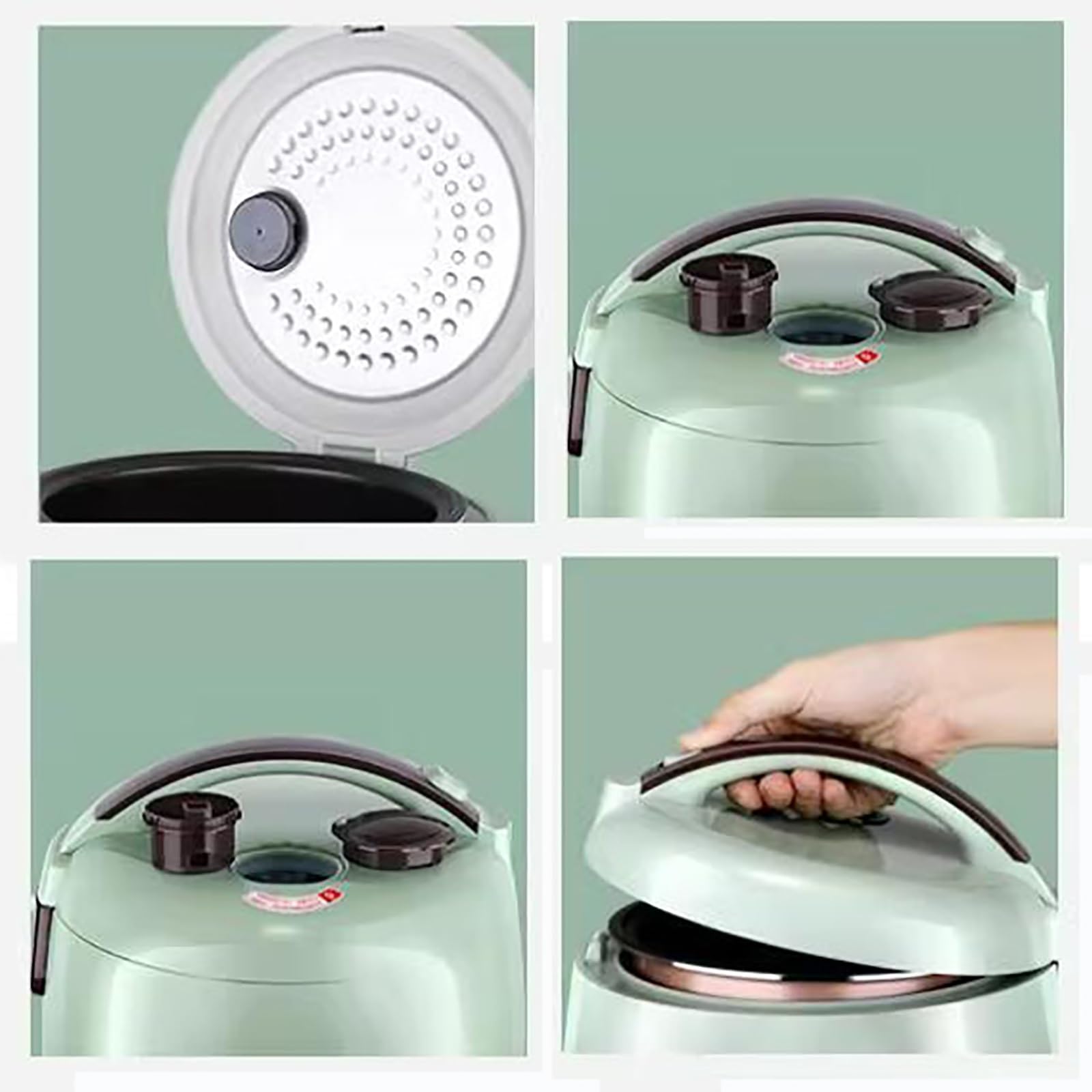 Cuociriso (2-5L) Cuociriso for dormitorio domestico, pentola interna antiaderente in ceramica, for 1-8 persone, alimentazione 220-240V US/UE(2l)