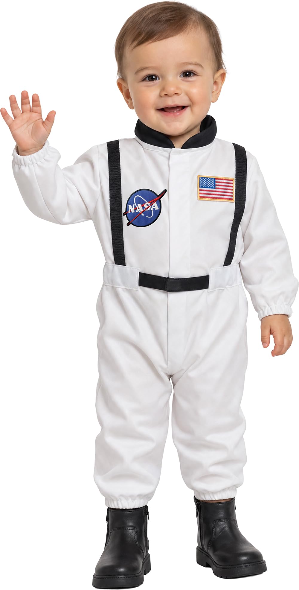 FIESTAS GUIRCA | Baby Astronaut Fancy Dress Costume (12-18 Months) - Space Suit for Children - Pilot and Space Explorer Costumes for Halloween, Carnival and Fancy Dress Parties - Black and White