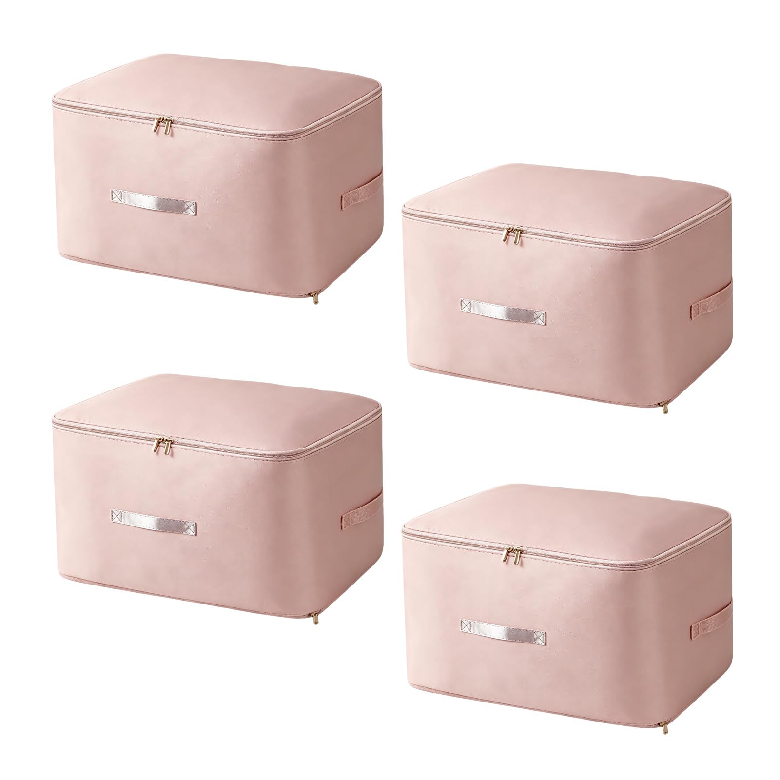 Kalttoy 4Pcs 125L Double Tiered Clothes Storage Containers Comforter Organiser with Handle for Duvet Blankets Clothing Bedding Double Layer Blanket Storage