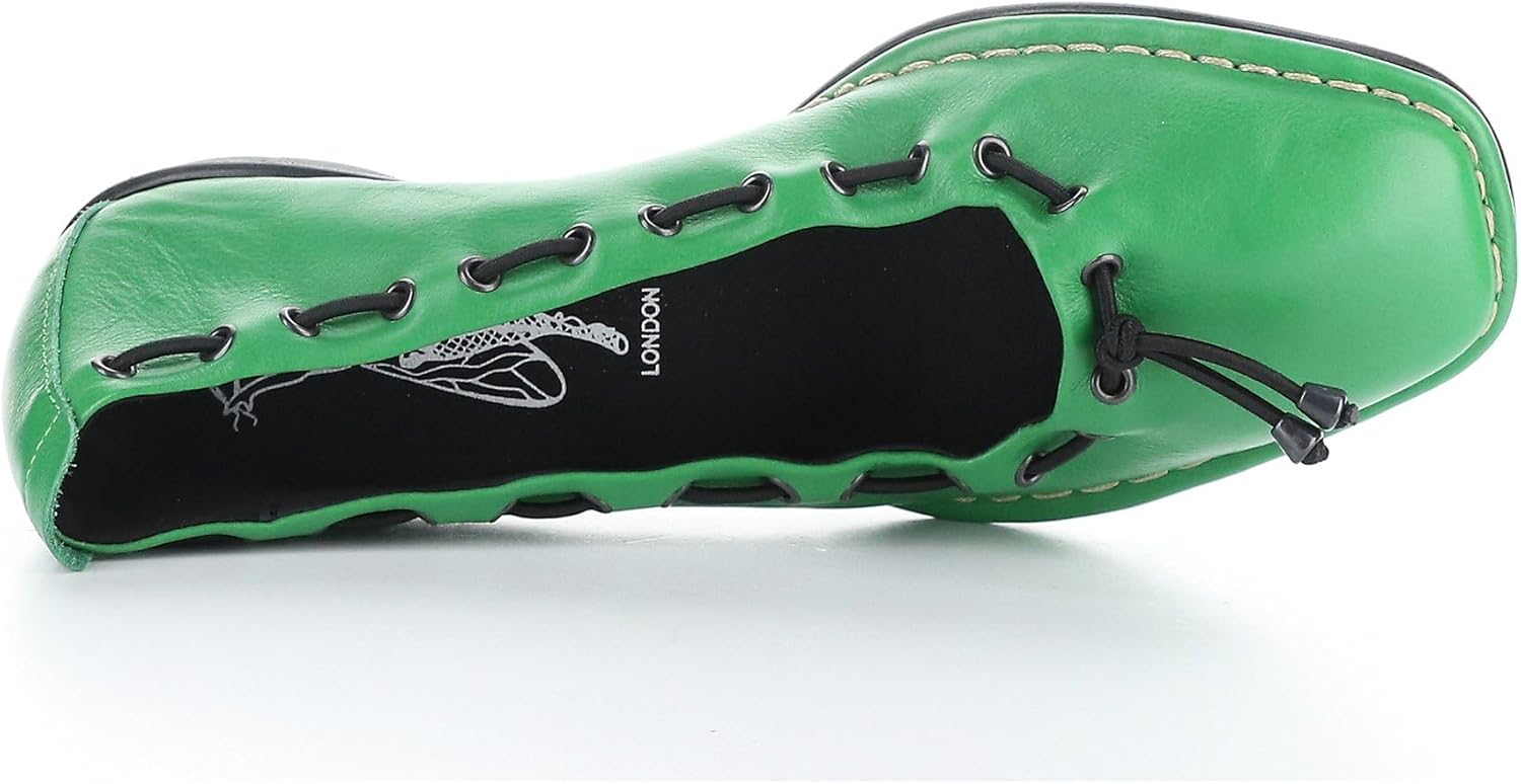 FLY London Women's BAPI264FLY 001 Bussel Ballerina Style Flats, 8.5, Green Leather