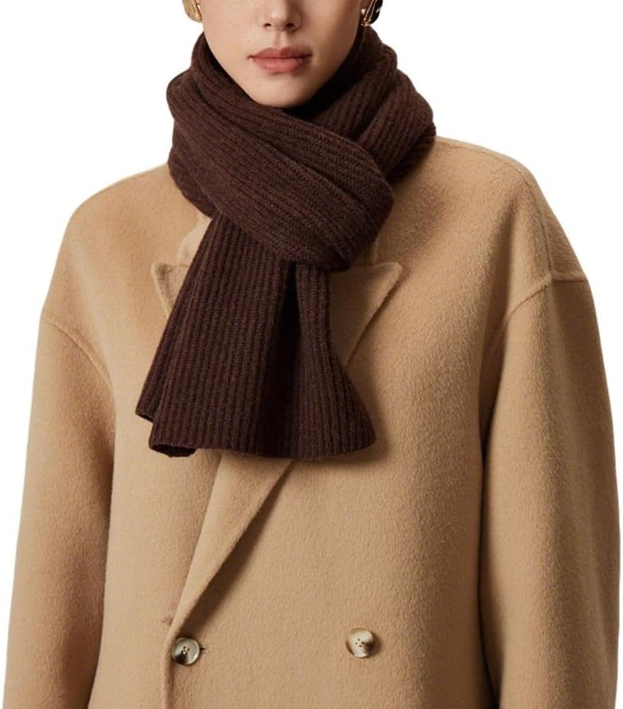Women's Knit Scarf Lightweight Thick Thermal Cold Weather Elegant Casual Fall Winter Pure Color Long Scarves