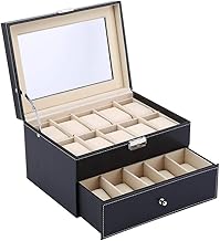 GOTOTOP Watch Box Organizer for Jewelry Gift Box Wooden Wristwatch Holder Case (20 Watches)