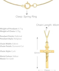 Collana da uomo con Crocifisso in oro giallo e bianco 18kt per
