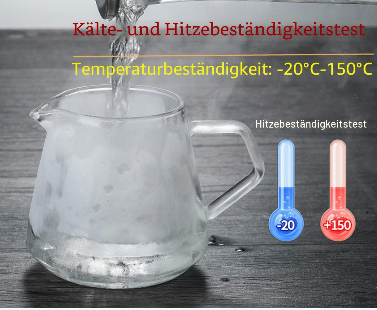 Kaffee-Server, Glaskaraffe Kaffeekanne Glas ，Klar，Heat Resist Kaffee & Teekessel (650 ml/22 oz)