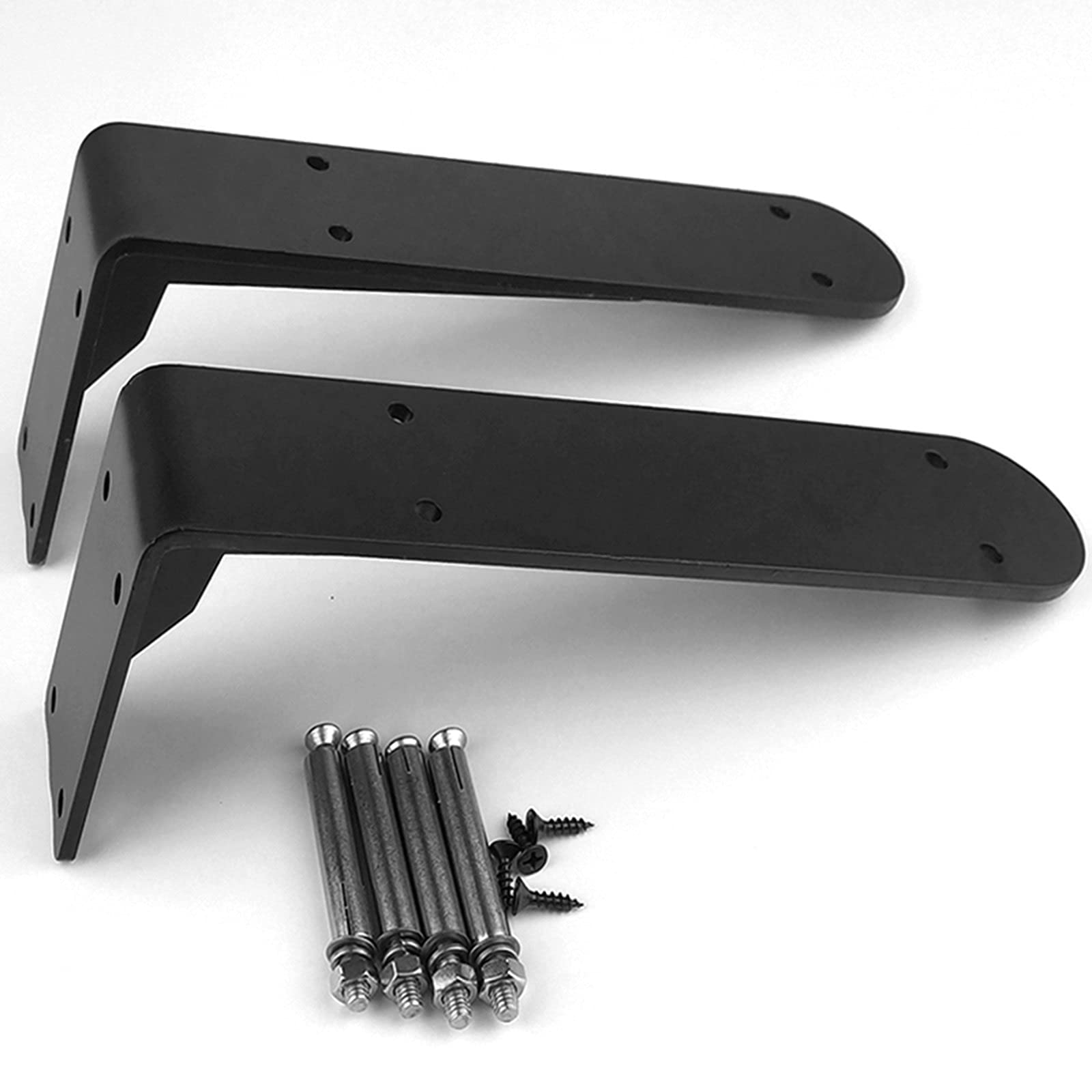 LIGUOYI 2Pcs Regalwinkel Schwerlast, Metall Regal Unterstützung, Wandkonsole, Wandmontage, Bodenträger Wandregal Mit Schrauben, Regalträger Winkel-Konsole, Regal-Konsole