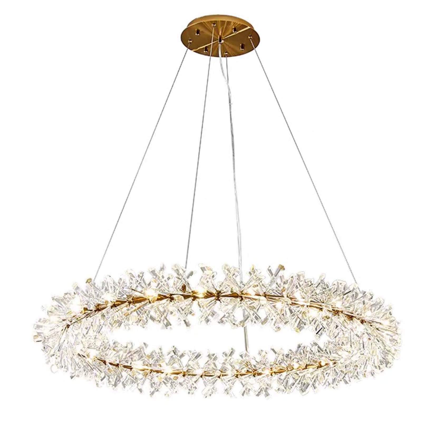 CSXSXAUO Modern Crystal Chandelier,Round Ceiling Lighting,Fixture Pendant Lamp for Living Room Bedroom Aisle Corridor-Copper 60cm(23.62in) Commemoration Day vision