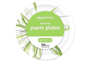 Amazon Basics 10.6" Everyday Paper Plates (100 Ct.)