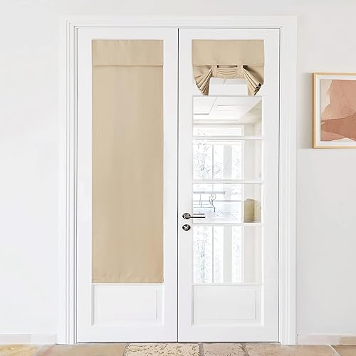 Nicetown Tricia Cortina para puertas francesas, ventana, aislamiento térmico,de luz lateral, de privacidad, con lazo, 26 pulgadas de ancho x 72
