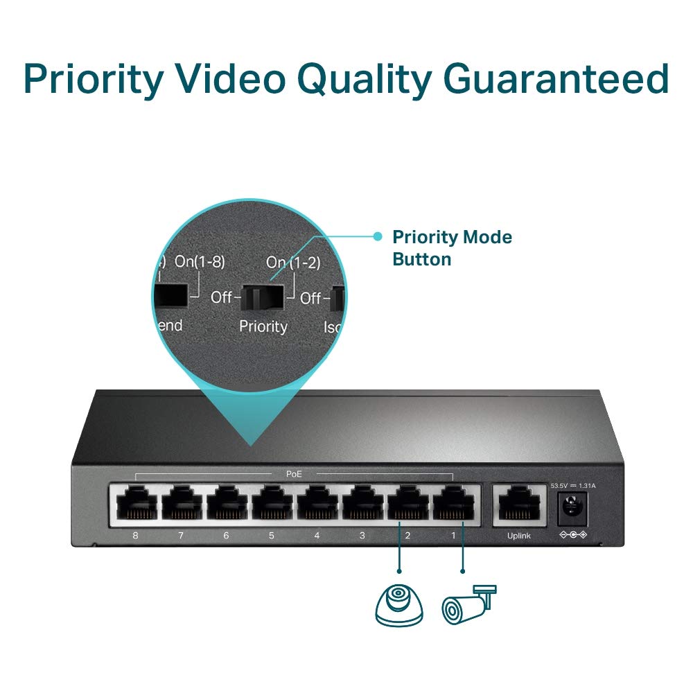 TP-LINK (TL-SF1009P) Desktop Switch 9-Port 10/100 Mbps