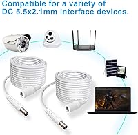 Vista 5 de SIOCEN Paquete de 2 cables de extensión de alimentación CC de 10 pies, cable de extensión de 5,5 mm x 2,1 mm, cable de extensión de 12 V para cámara