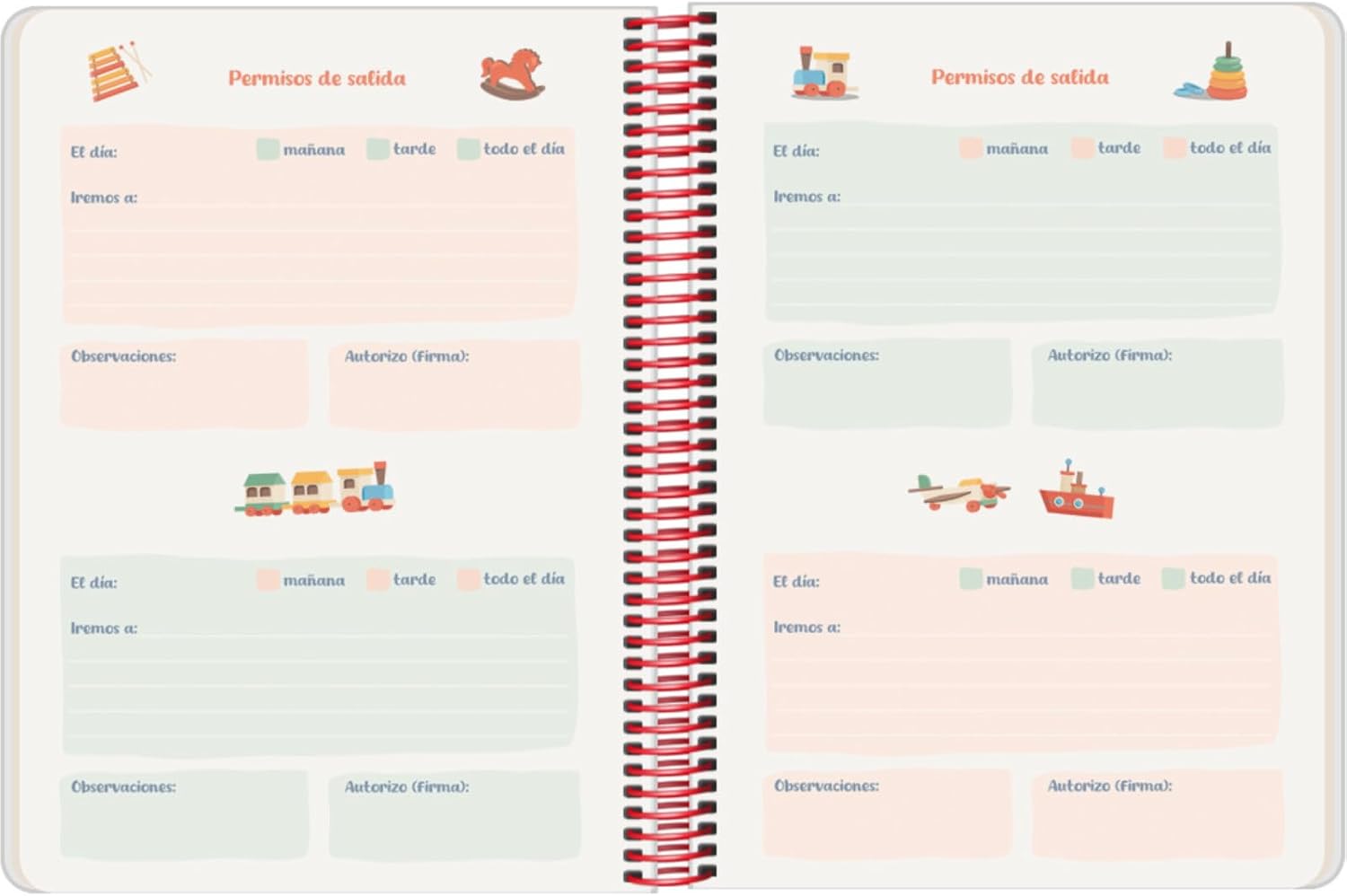 Dohe - My First Nursery and Preschool Planner - Daily Page A5 Undated Personalised Cover with Photo, Babies and Children 0-3 Years, Communication, Meals, Timetable, Observations